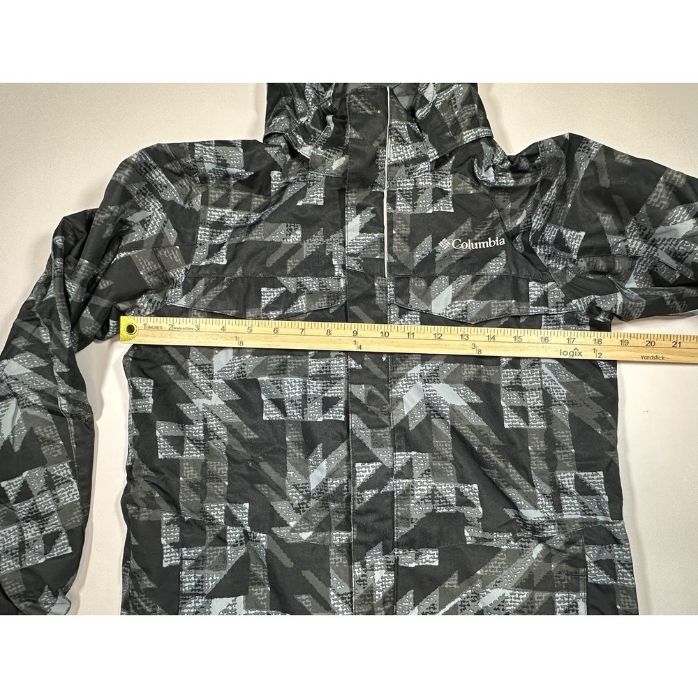 Columbia Interchange Youth Medium Jacket Black Gray Geometric Outgrow Outdoors - Picture 6 of 7